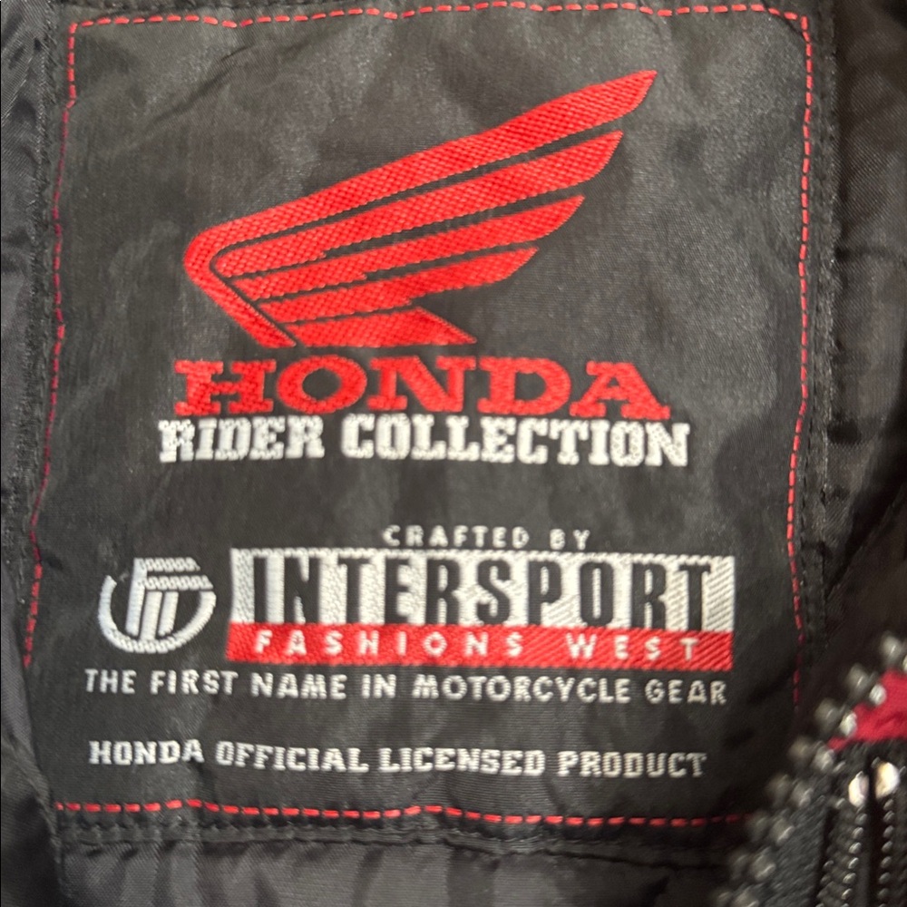 Honda Goldwing Motorcycle Jacket Red Black Belted Touring Coat Size S - Picture 8 of 14